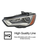 Driver Side Bi-Xenon (HID) Headlight Lens Housing For Audi A3 2015 - 2016